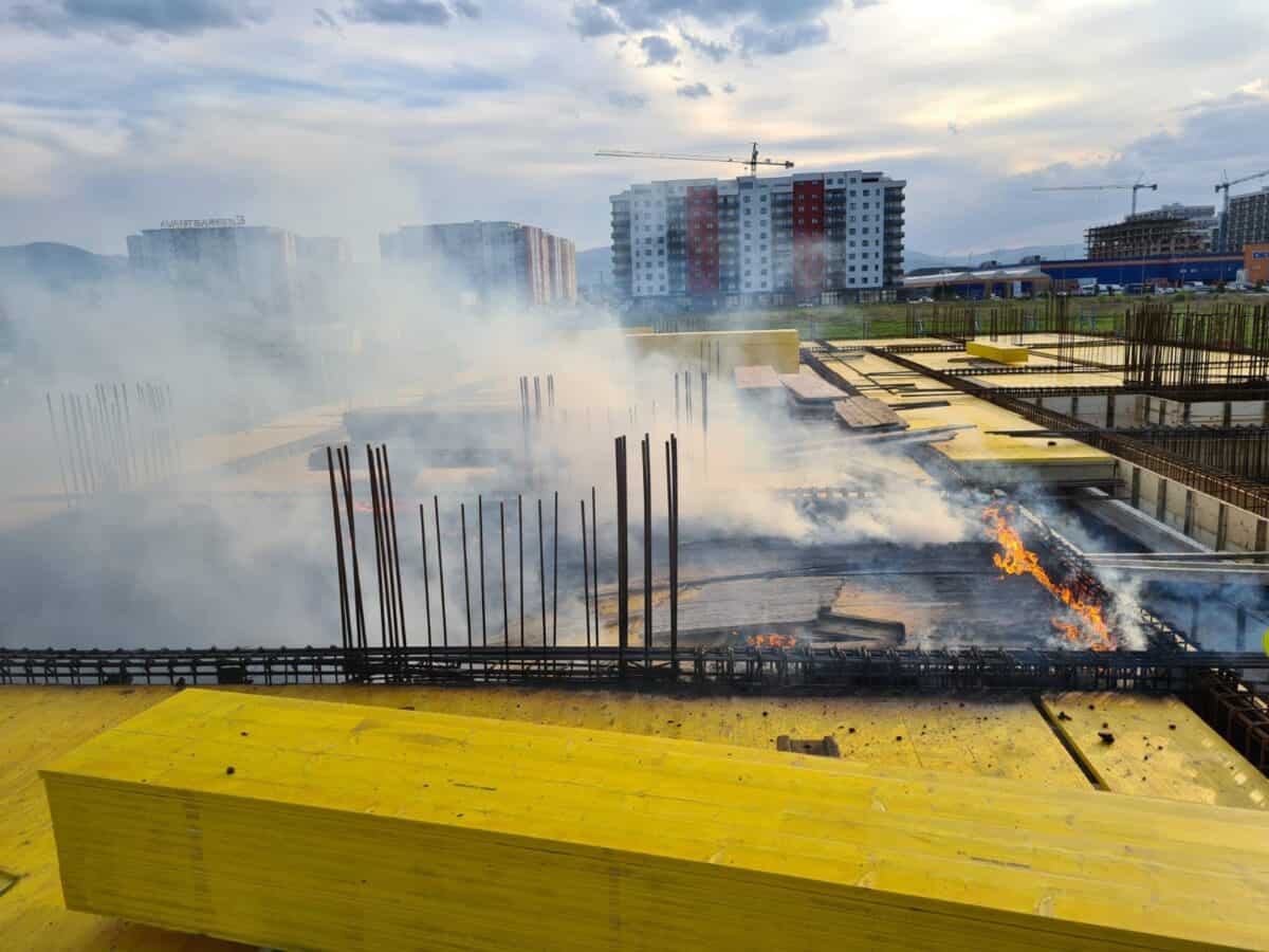 incendiu la o clădire aflată în construcție pe strada doamna stanca (foto)