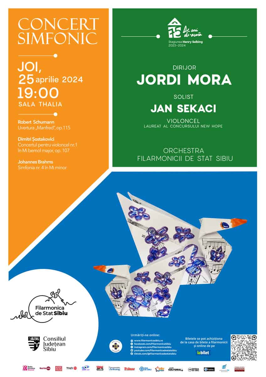 dirijorul jordi mora și solistul jan sekaci, invitații concertului de joi de la filarmonică. primul vine în premieră la sibiu