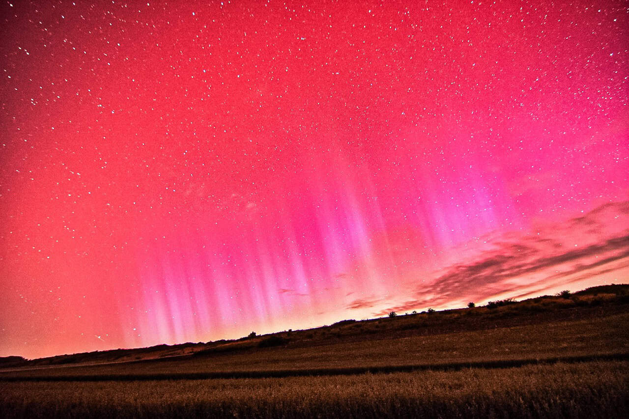 Imagini inedite cu aurora boreală vizibilă din Sibiu