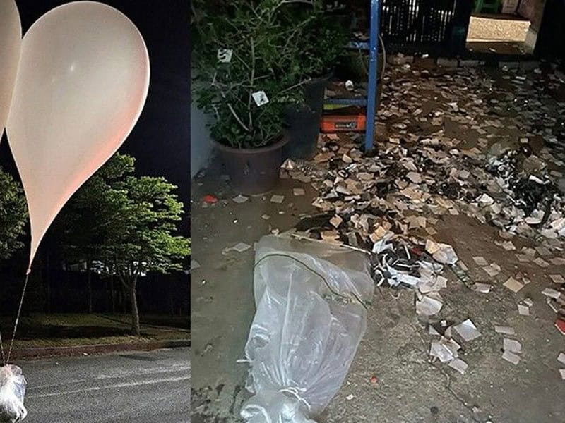 coreea de nord și-a „invadat” vecinii cu baloane pline cu gunoi