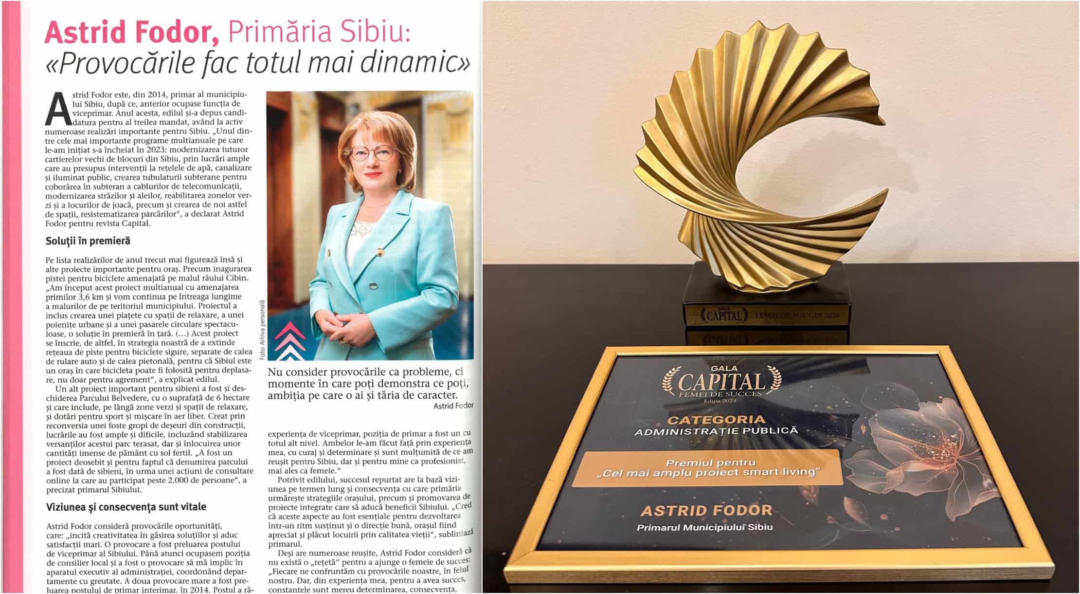 Primarul Sibiului, Astrid Fodor, în Top 100 femei de succes din România