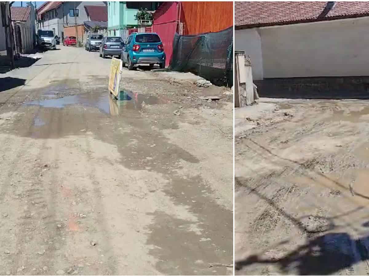 avarie la rețeaua de apă de pe strada trifoiului din sibiu (video)