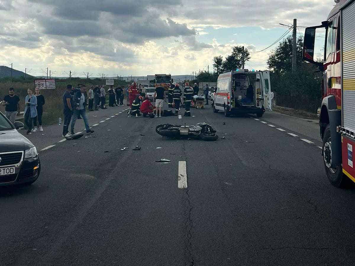 Cum s-a produs accidentul din Cluj în care au fost răniți doi motocicliști din Sibiu (video)