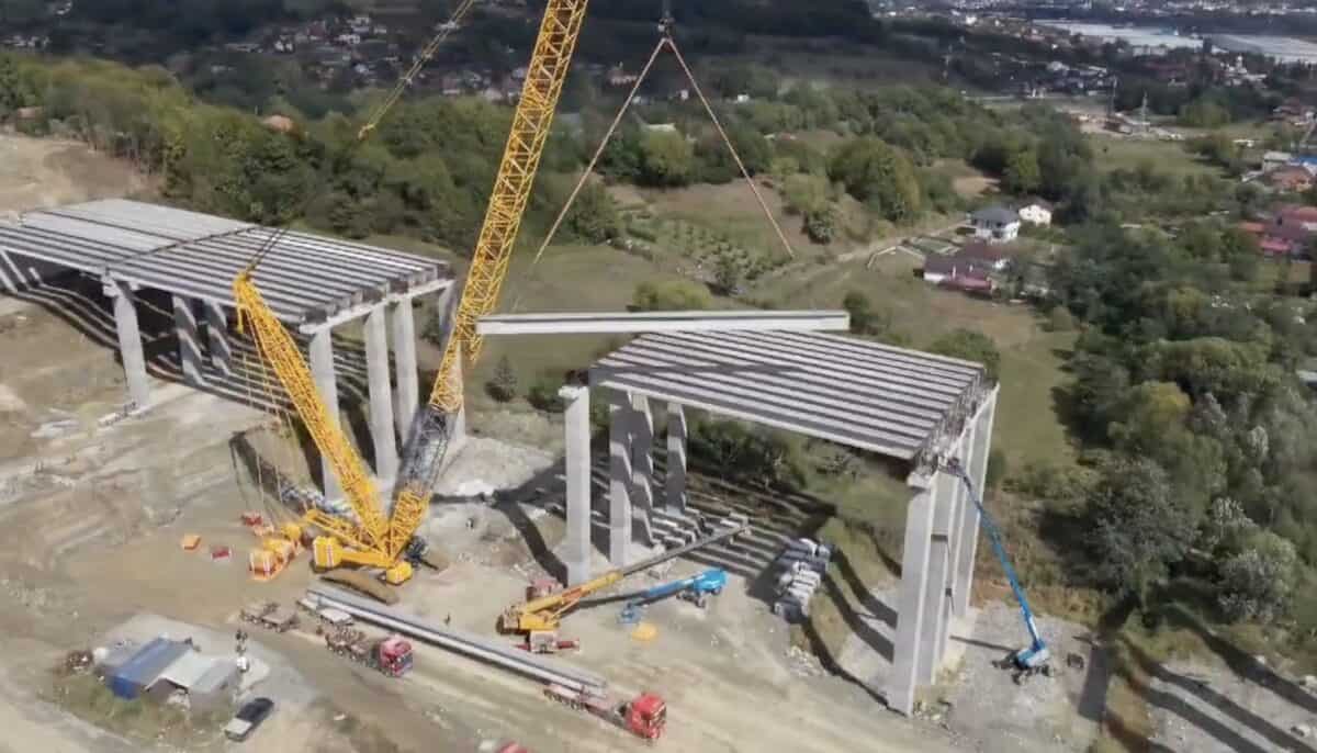 Lotul 4 din autostrada Sibiu-Pitești, finalizat aproape la jumătate (video)