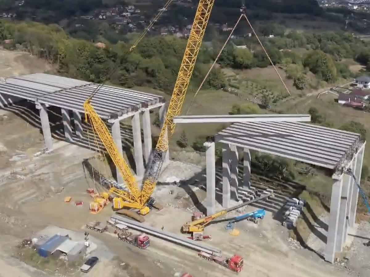 Lotul 4 din autostrada Sibiu-Pitești, finalizat aproape la jumătate (video)