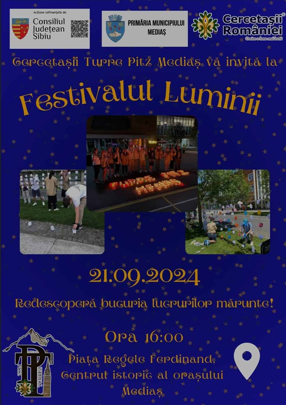 Medieșenii invitați sâmbătă la Festivalul Luminii, în centrul istoric al Mediașului