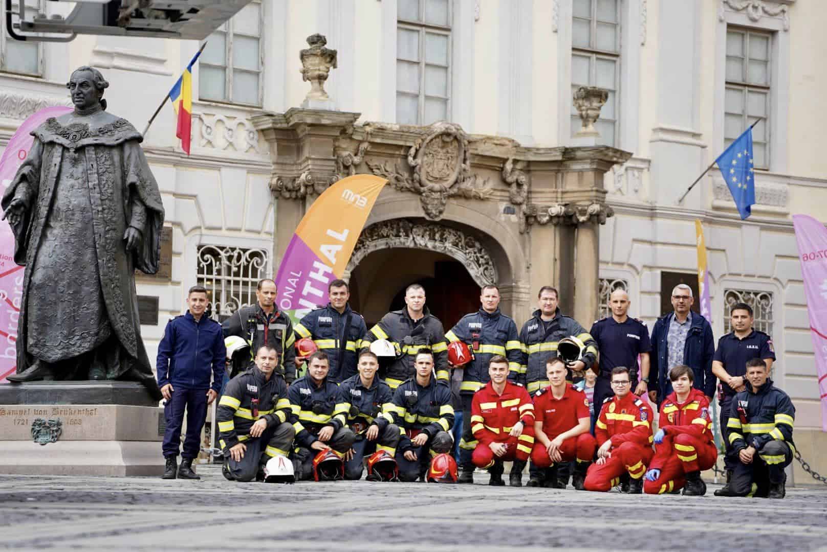 Exercițiu de amploare al pompierilor la Muzeul Brukenthal din Sibiu (update foto)