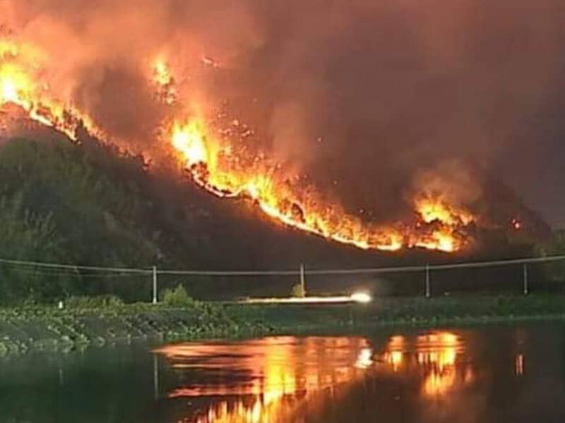 Imagini noi cu incendiul violent care a mistuit zeci de hectare în apropiere de granița dintre Vâlcea și Sibiu