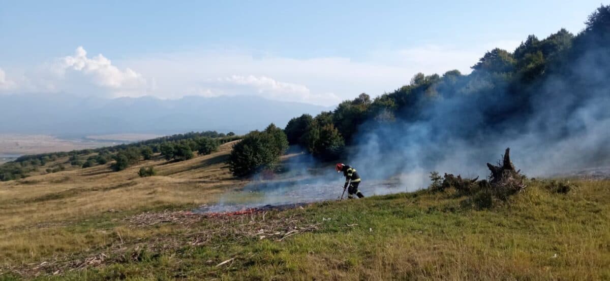 Creștere alarmantă a numărului de incendii de vegetație în județul Sibiu