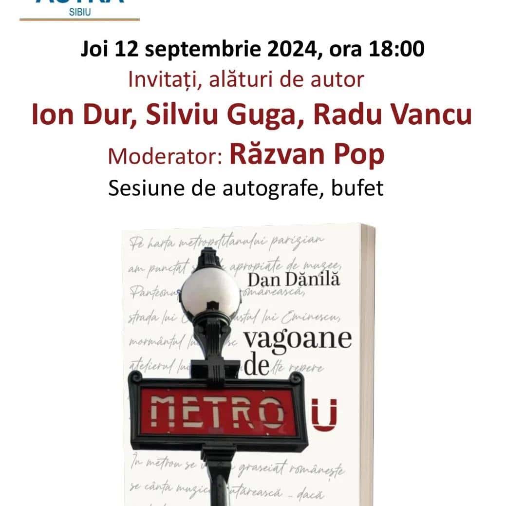 Lansare de carte la American Corner Sibiu. Dan Dănilă prezintă „Vagoane de metrou”