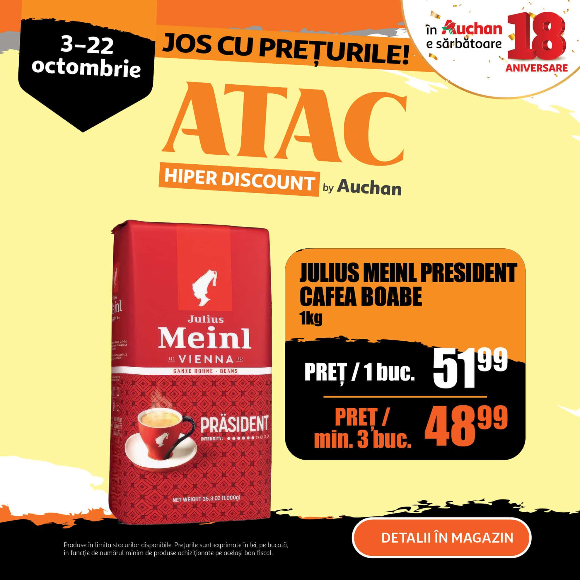 auchan sărbătorește 18 ani de activitate cu peste 1.000 de oferte și reduceri fantastice! descoperă ofertele de neratat din atac hiper discount by auchan!