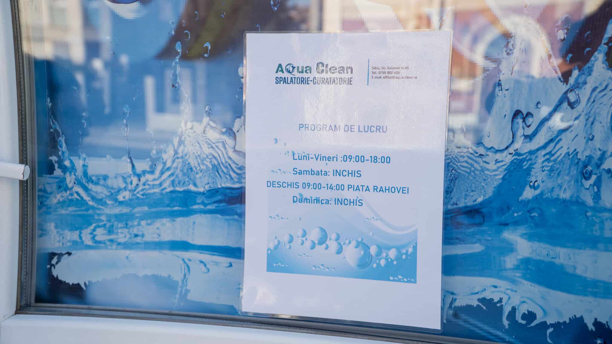 aqua clean a deschis o nouă locație în sibiu. reduceri de 20% la toate serviciile de curățare ecologică!