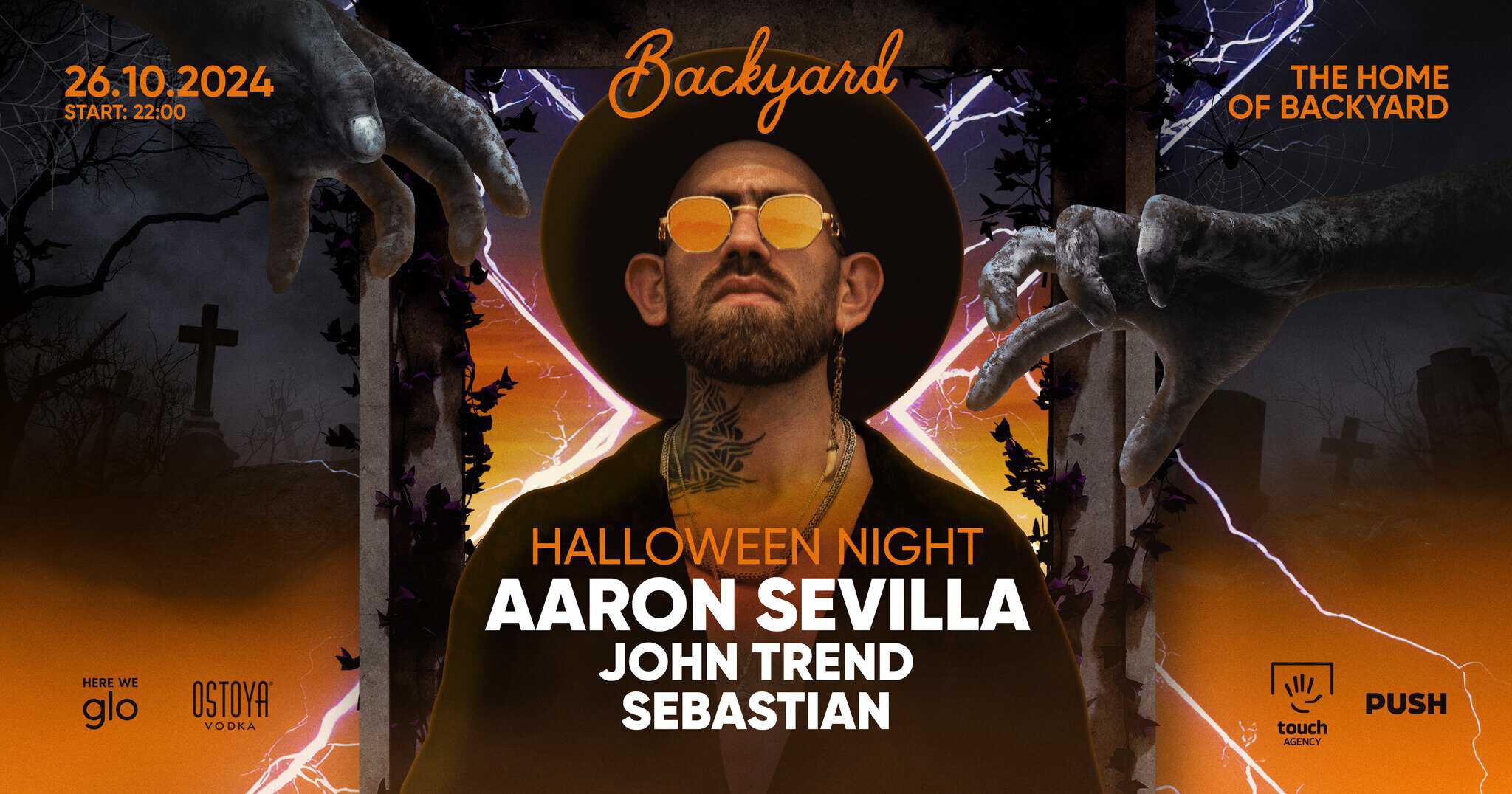 cea mai tare petrecere de halloween este la backyard. la platane vine celebrul aaron sevilla