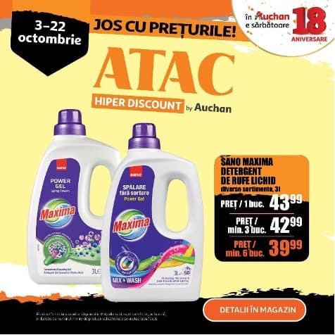 auchan sărbătorește majoratul cu peste 1.000 de oferte și reduceri de neratat. iată ofertele lunii din magazinul atac hiper discount by auchan!