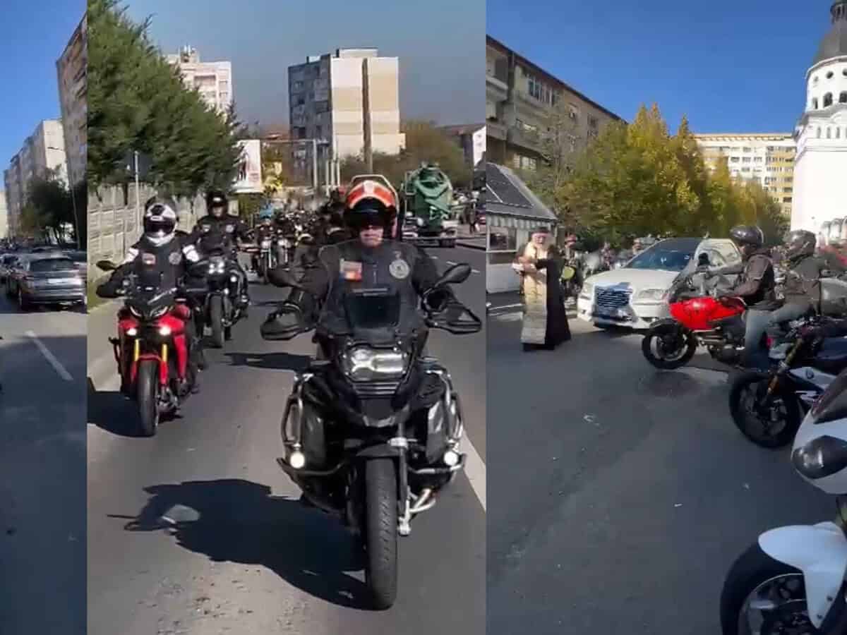 Omagiu pe două roți la înmormântarea lui Ciprian. Motociclistul a murit într-un accident pe Valea Oltului (video)