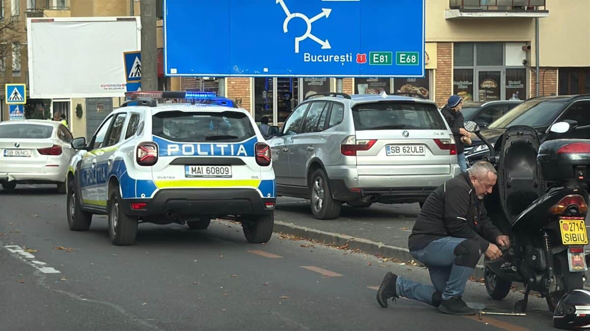 accident pe calea dumbrăvii. biciclist lovit de o șoferiță neatentă (video foto)