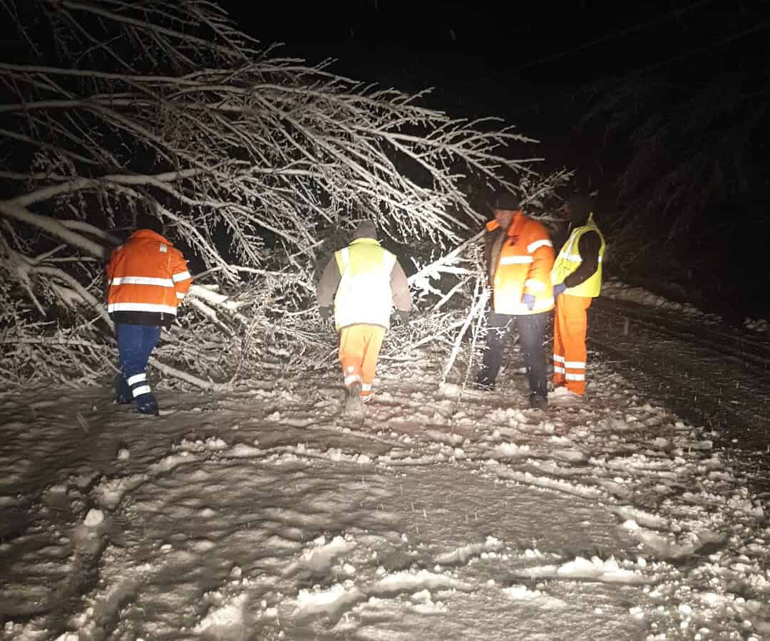 Ninge pe toate drumurile naționale și pe autostrada A1 în județul Sibiu. Aproape 340 de tone de sare împrăștiate de utilaje și copac căzut pe Transfagarasan (video)