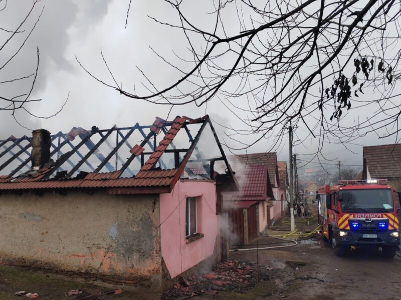 Incendiu la Valchid. Două persoane duse la spital după ce au făcut atac de panică (foto)