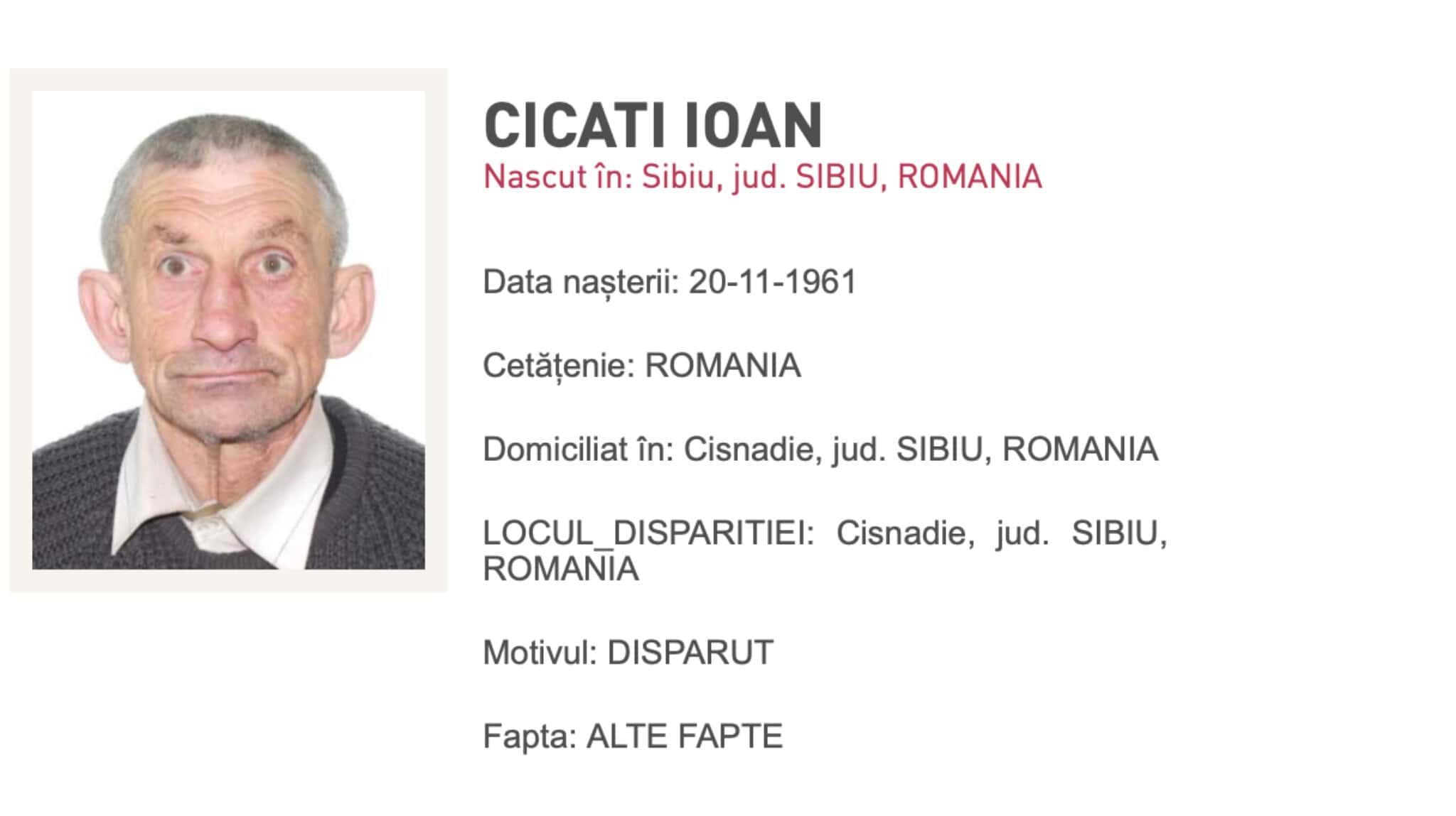 Dispăruții Sibiului. Zeci de persoane, printre care și copii, negăsite de ani de zile