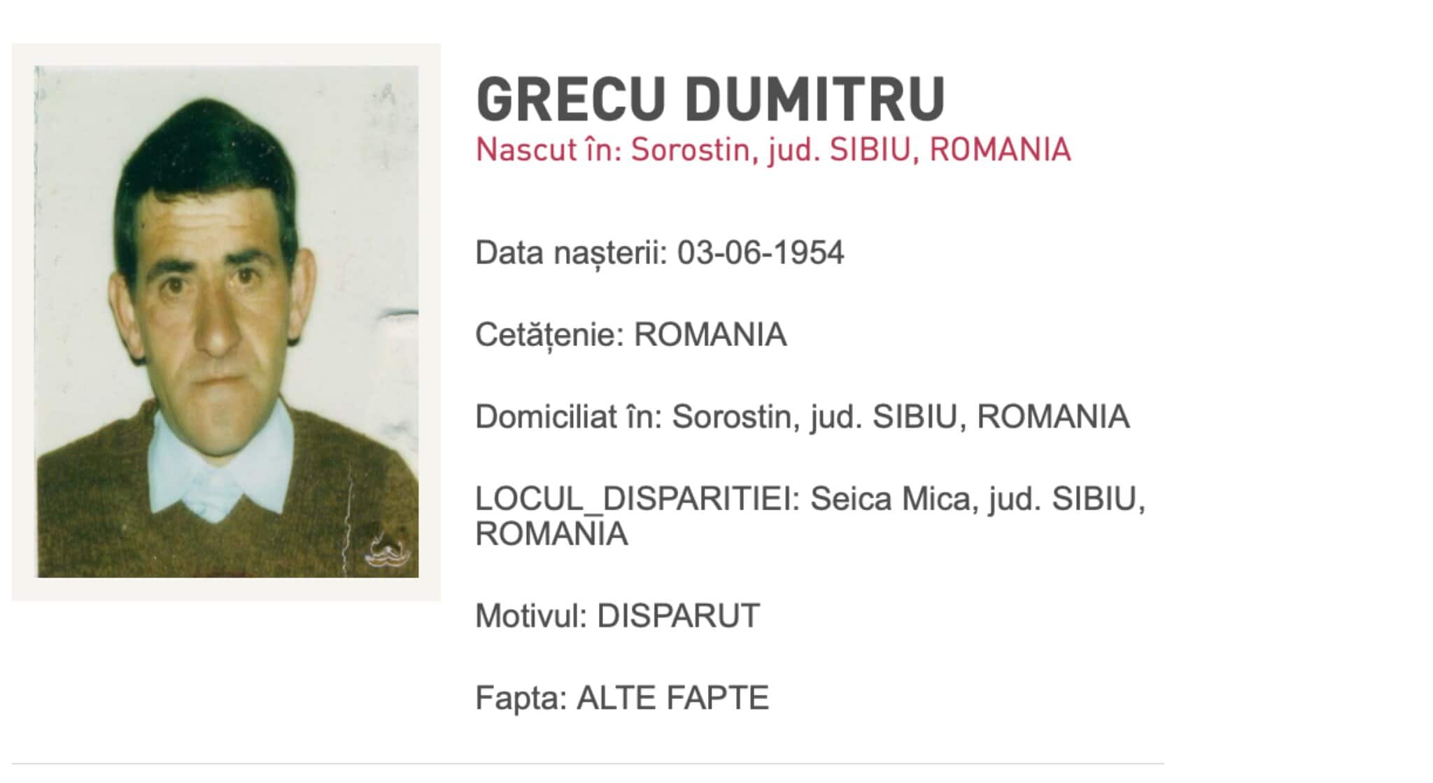 Dispăruții Sibiului. Zeci de persoane, printre care și copii, negăsite de ani de zile