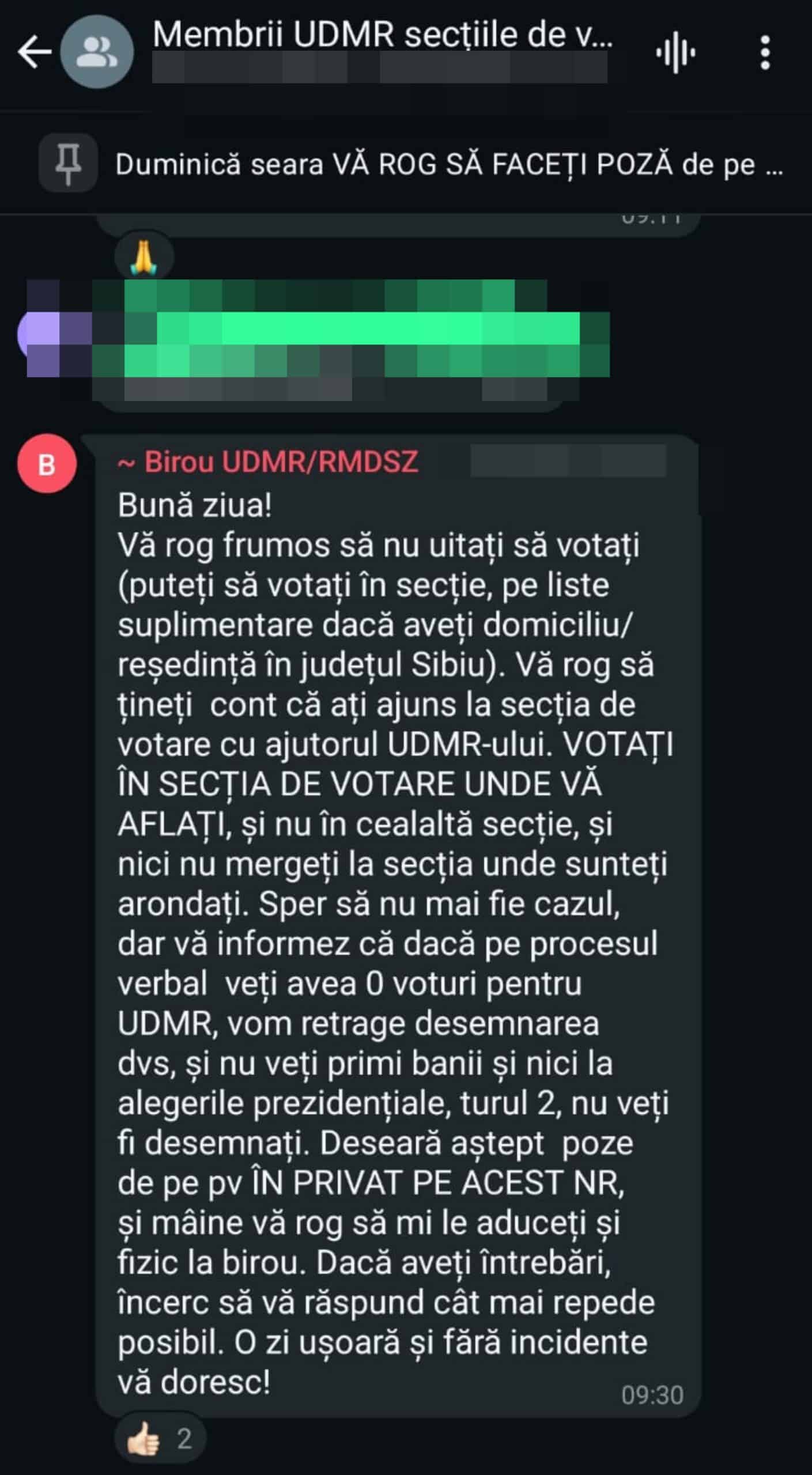 EXCLUSIV Membrii din secții de votare din Sibiu, constrânși să voteze UDMR. „Nu mai primiți banii!”