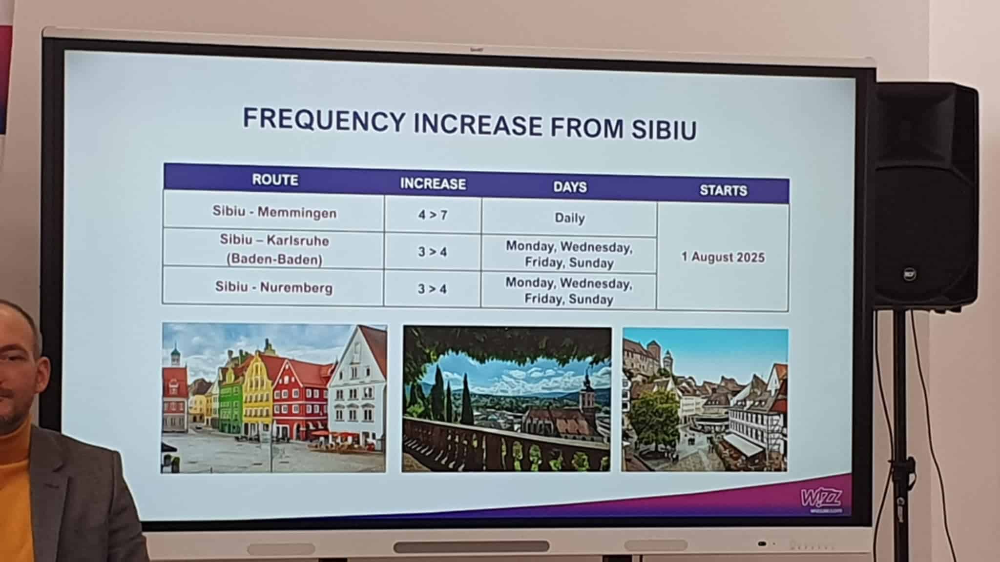 Șase destinații noi de pe Aeroportul din Sibiu. Director Wizz Air: „Vom inaugura zborurile în august” (video)