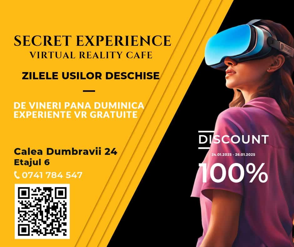 Secret Experience Sibiu - Virtual Reality Cafe: Lumea întreagă, la un pas distanță. Testează în weekend-ul porților deschise