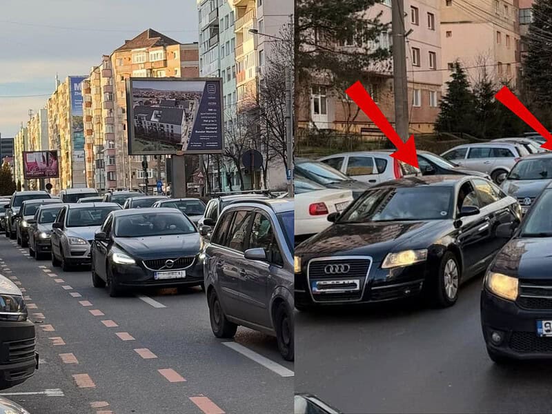 Șoferi revoltați, lăsați fără permis pe Mihai Viteazu. Poliția: ,,Au depășit neregulamentar, prin dreapta” (foto)