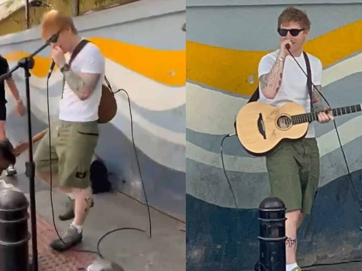 Ed Sheeran, ridicat de poliție de pe trotuar în timpul unui concert stradal