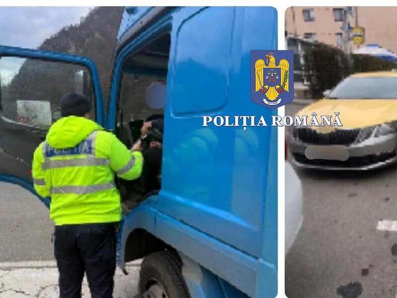 Controale în trafic pe Valea Oltului. Șofer prins fără tahograf la Călimănești